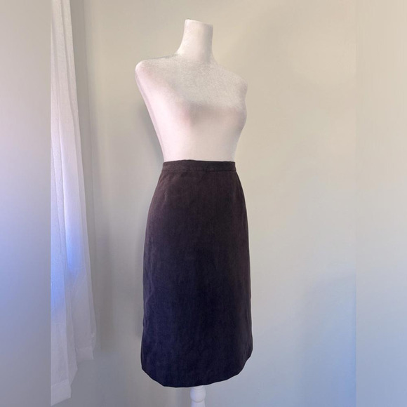 Vintage Y2K Casual Corner Chocolate Brown Corduroy Knee Length Pencil Skirt - Picture 5 of 9